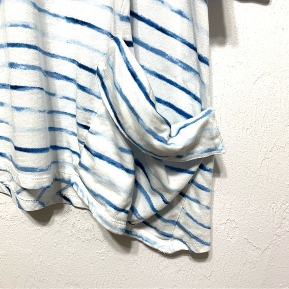 J. Jill Pure White & Blue Stripe 3/4 Sleeve Blouse Top Loose Fit size Large - Picture 2 of 10